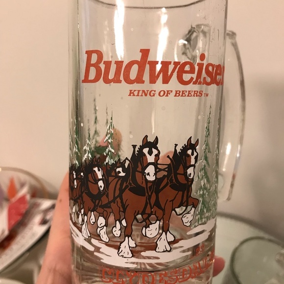 Vintage Budweiser Clydesdales Winter Beer Mugs - Picture 5 of 8
